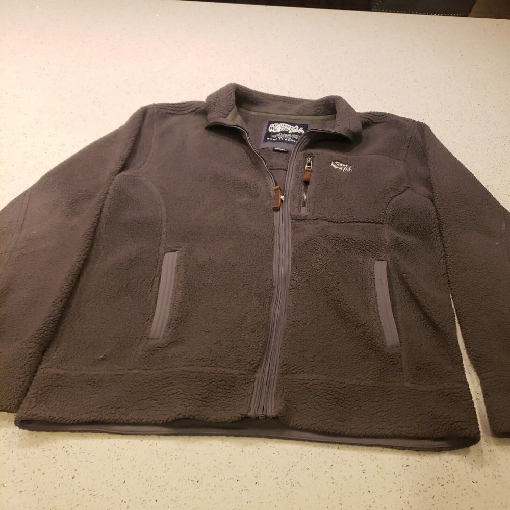 Men's Weird Fish Zip Up Fleece M Gray Jacket